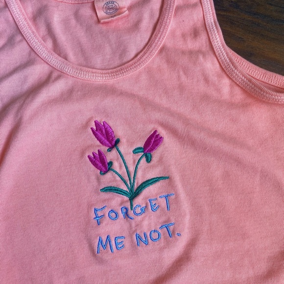Urban Outfitters Pink ‘forget me not’ Tank Top - Picture 2 of 2
